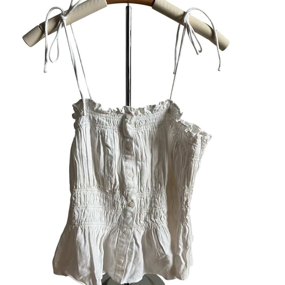 Universal Thread Women's White Peplum Smocked Tank Top - Size XL - NWT